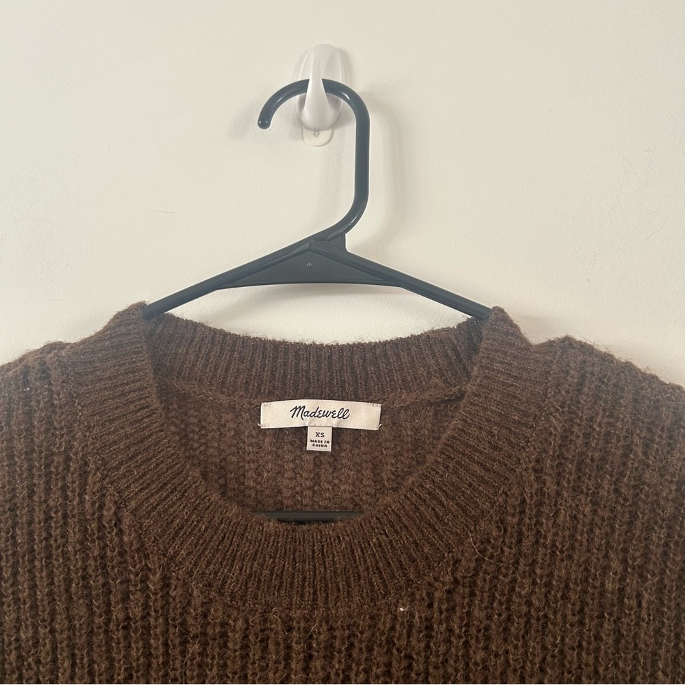 Madewell Brown Ribbed Crewneck Sweater Size XS - Picture 4 of 7